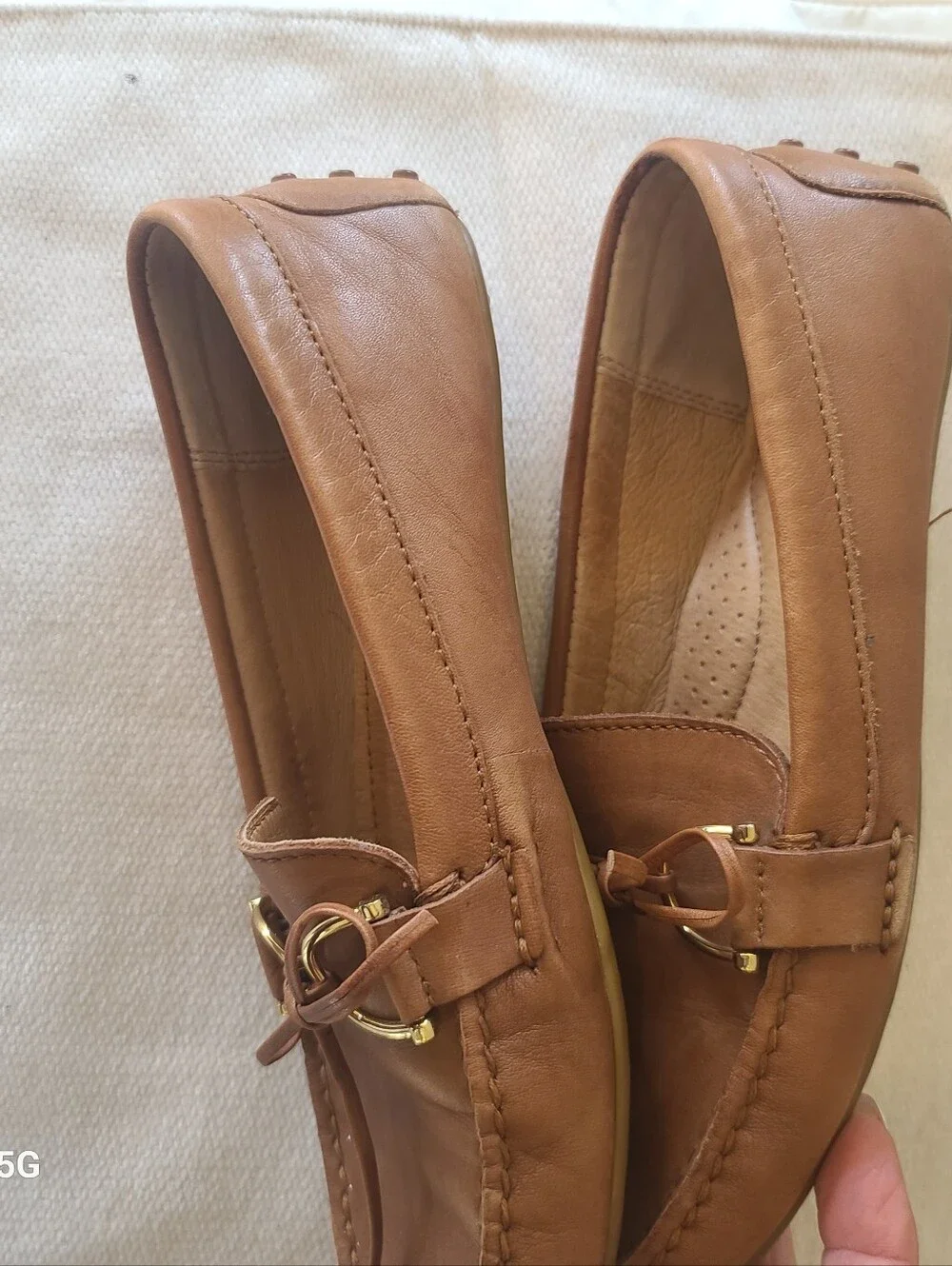 Womens Lauren Ralph Lauren Briley Moccasin Loafers in Tan Size 6.5
